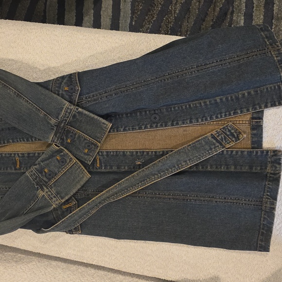 Classic Denim Long Coat - Dark Blue - Picture 3 of 4